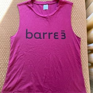 Barre3 signature muscle tank EUC; sz L magenta color